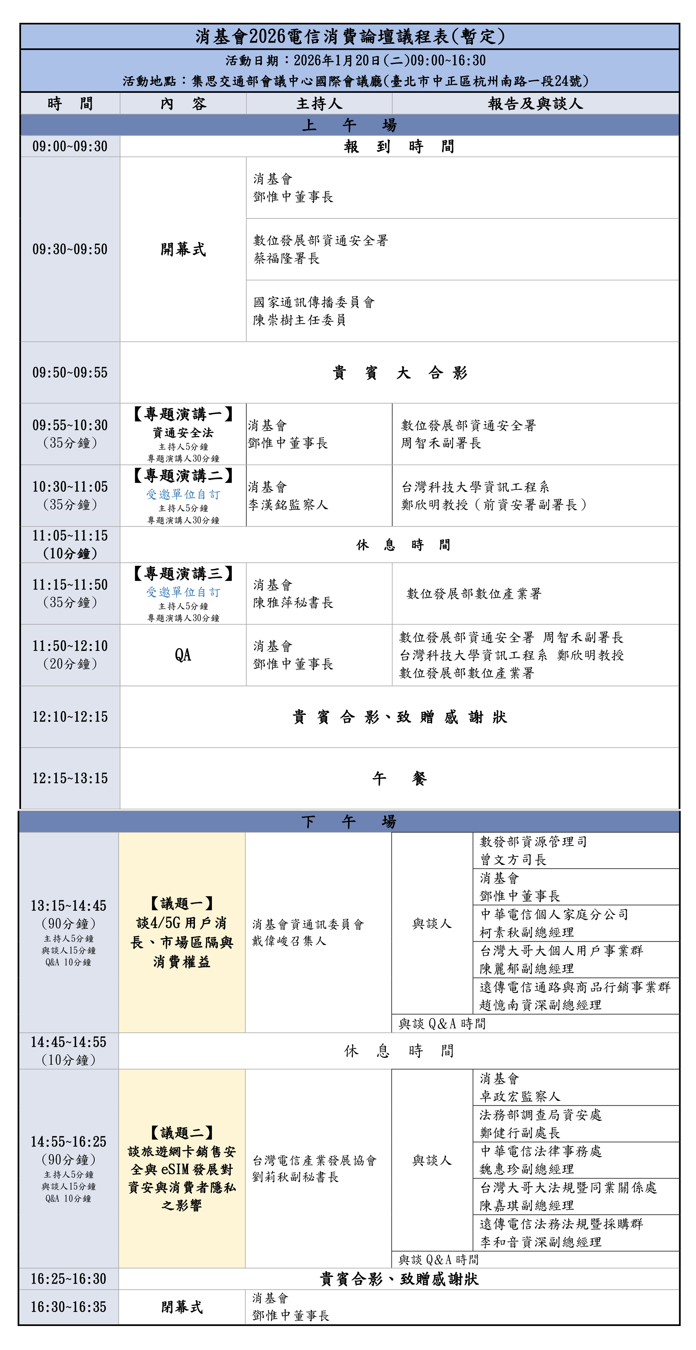 消基會2026 電信消費論壇」